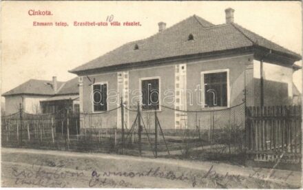1913 Budapest XVI. Cinkota, Ehmann-telep (Sashalom), Erzsébet utca villa részlet. Papp Gusztáv kiadása (EB)