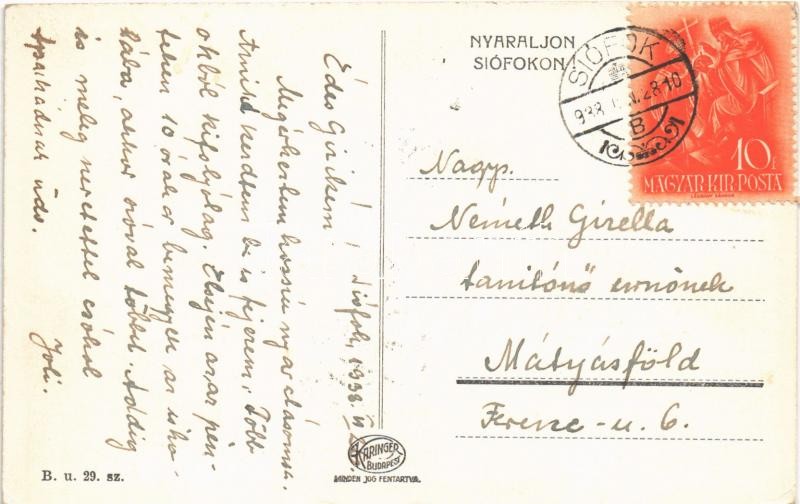 1938 Siófok, Móló, hidroplán állomás, Junkers hidroplán 'Tisza' HA-JAA lajstromjellel (EK) - Image 2