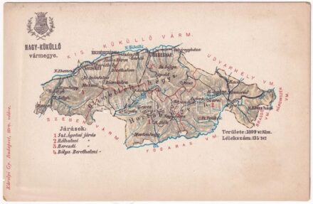 Nagy-Küküllő vármegye térképe. Kiadja Károlyi Gy. / Map of Tarnava-Mare county (EK)