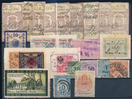 1895-1910 23 db külföldi illetékbélyeg, levélzáró