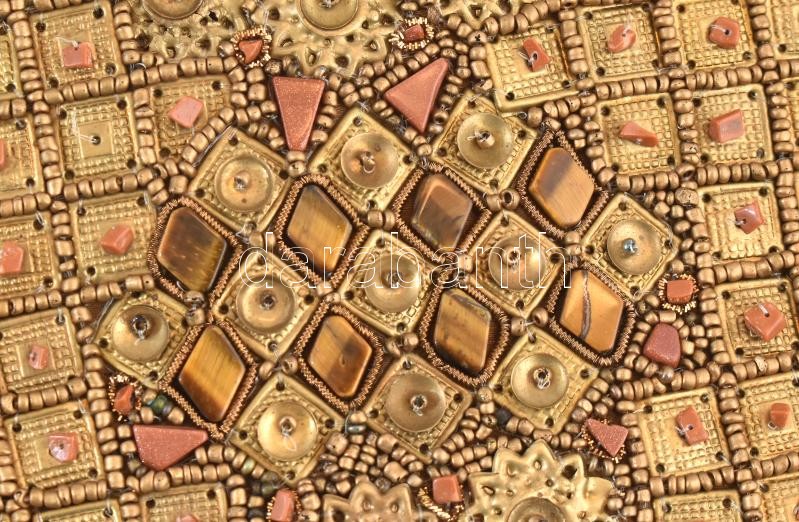 Színházi táska, szintetikus napkő díszítéssel, 23×13 cm - Image 2