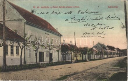 Kalocsa, Magyar király szálloda a Szent István utcára nézve. Jurcsó Antal tulajdona és kiadása