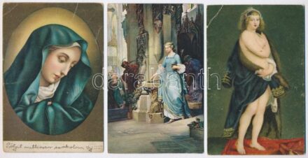 3 db RÉGI motívum képeslap: Stengel művész (hölgyek) / 3 pre-1945 motive postcards: Stengel art (ladies)