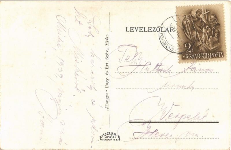 1939 Miske (Kalocsa), Római katolikus templom, gémes kút, Hangya fogyasztási és értékesítő szövetkezet üzlete és saját kiadása (EK) - Image 2