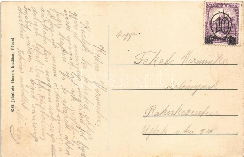 Pécel, Kossuth tér és szobor. Jakubetz Henrik kiadása (felszíni sérülés / surface damage) - Image 2