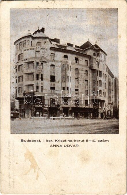 1926 Budapest XII. Anna Udvar, Tímár Sándor üzlete. Krisztina körút 8-10. + 'Nemzetközi Vásár' So. Stpl (felszíni sérülés / surface damage)
