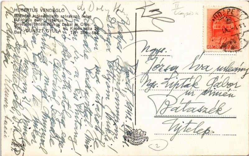 Budapest II. Hubertus vendéglő, étterem, belső. Kapás utca 36. - Image 2