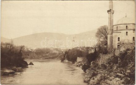 Mostar, riverside, mosque. Természetbarátok Turistaegyesületének Photo-Osztálya. photo
