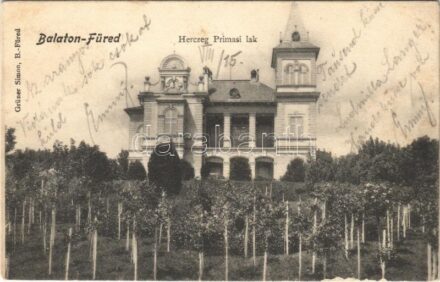 1903 Balatonfüred, Hercegprímási lak, villa. Grüner Simon kiadása (r)