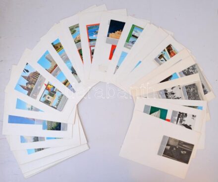63 db MODERN főleg külföldi képeslap lapokon / 63 modern mostly European postcards arranged on sheets