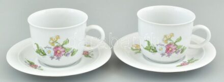 Kahla (GDR) csésze 2 db kopott, jelzett, d: 14,5cm, m: 7 cm
