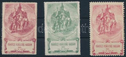 1903 Rákóczi kiállítás Kassán 3 klf levélzáró / 3 different label