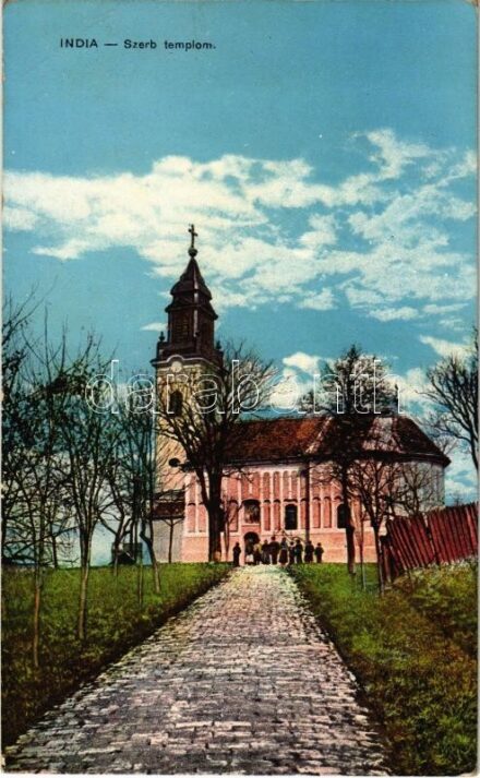 1915 India, Indija; Szerb templom. Vasúti levelezőlapárusítás 8541. / Serbian church + 'K.u.K. Infektionskrankenzug Nr. 110.' (EK)
