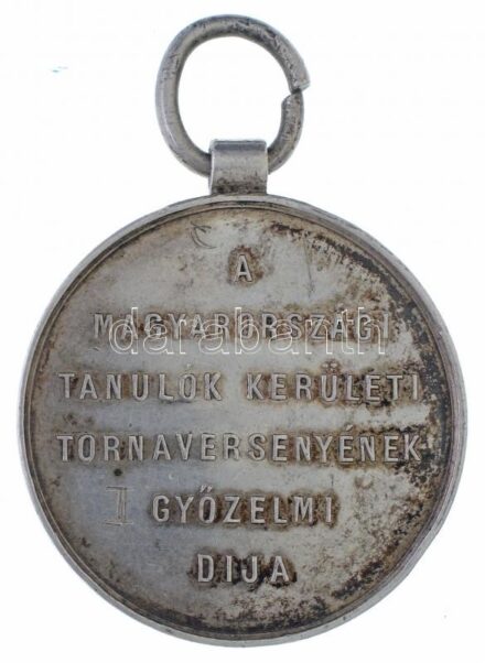 1894. 'A magyarországi tanulók kerületi tornaversenyének győzelmi díja / Szeged - 1894. szeptember hó 30.' jelzetlen Ag sport díjérem, hátlapon belekarcolt kiolvashatatlan felirattal (11,11g/29,5mm) T:2 / Hungary 1894. 'A magyarországi