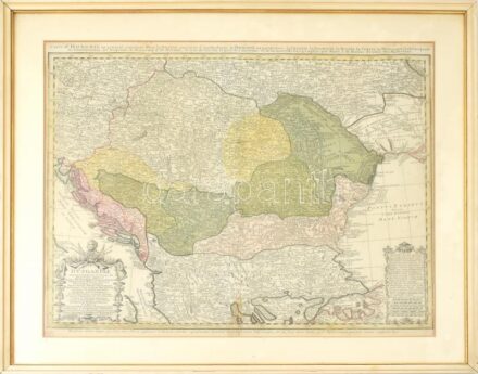 Homann, Johann Babtist - Johann Matthias Hazius.: Hungariae ampliori significatu et veteris vel Methodicae, complexae Regna Hungariae Propriae...Stereogra phicae legitimae descripta a I. M. Hasio M. P. P. Curantibus Homannianis Heredibus. C. P. S.