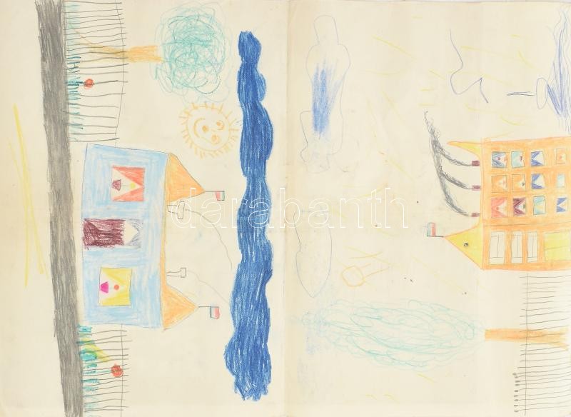 'Tízezer forintért tejcsoki' Pajtás tejcsoki, retró plakát, hajtott, hátoldalán gyerekrajzzal, 41×29,5 cm - Image 4