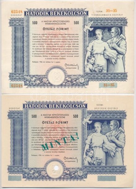 1949-1955. Rendkívül tartalmas 39 darabos Terv- és Békekölcsön kötvény tétel albumba rendezve, közte 'MINTA' és ritkábban előforduló névértékek is! T:I-III- / Hungary 1949-1955. Well organized 39pcs of 'Terv-' and 'Békekölcsön'