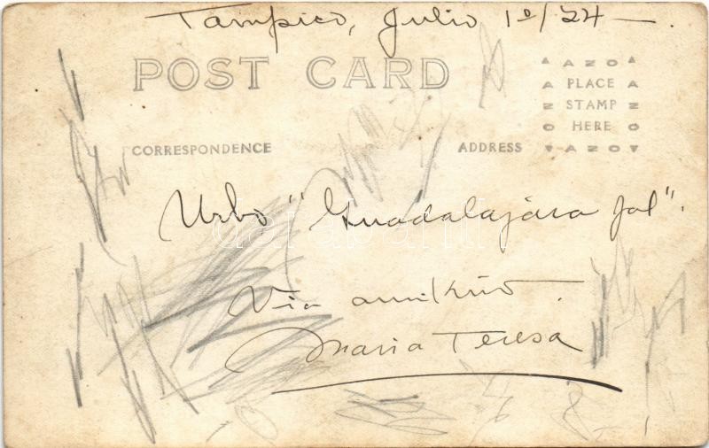 ~1927 Guadalajara, Plazuela de Catedral. Farmacia Moderna / Cathedral square, trams, pharmacy, shops. Romero Foto, photo (fl) - Image 2