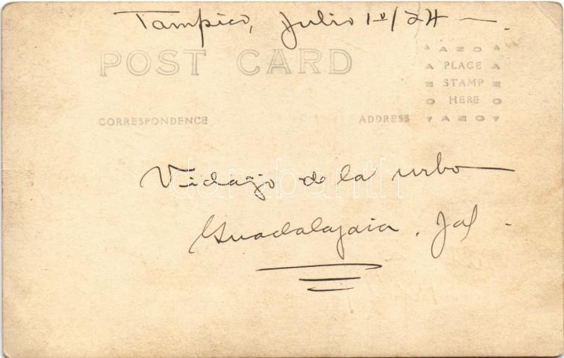~1927 Guadalajara, Ferrocarriles Nacionales de Mexico, Salon Fenix Cafe y Restaurant, Se Compran Muebles / square, shops, railway station. Romero Foto, photo (EK) - Image 2