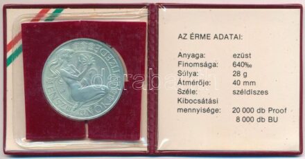 1984. 500Ft Ag 'Nők évtizede' eredeti tokban, tanúsítvánnyal T:BU Adamo EM77