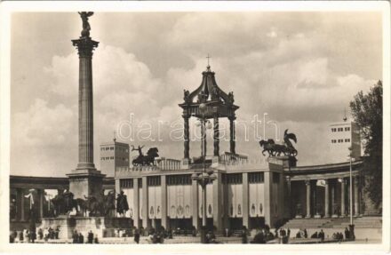 1938 Budapest XXXIV. Nemzetközi Eucharisztikus Kongresszus főoltára / 34th International Eucharistic Congress, main altar + '1938 Szent István Emlékév Ünnepségek Budapest Esztergom Székesfehérvár' So. Stpl.