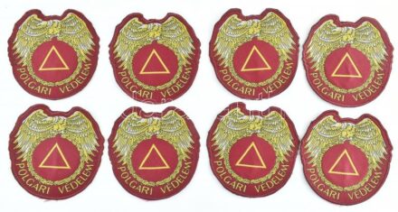 8 db Polgári védelem felvarró, 10x10 cm