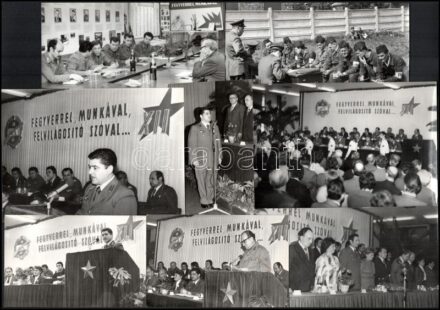 cca 1970-1980 18 db munkásőr ünnepségen készült fotó 16x24 cm ig