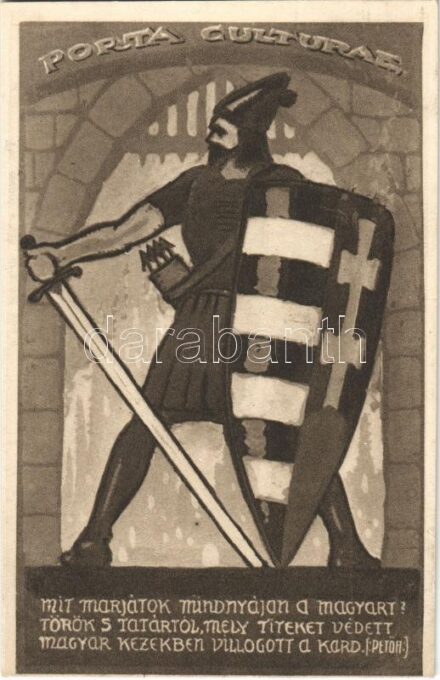 Porta Culturae. Kiadja a 'Szózat' Magyarország Területi Épségének Védelmi Ligája napilapja. Besskó Károly Grafikai Műintézete / Hungarian irredenta propaganda, Trianon s: Wenzl Árpád