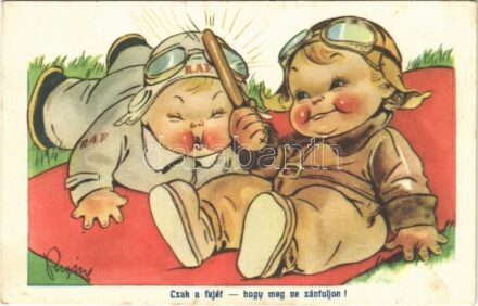 1941 Csak a fejét, hogy meg ne sántuljon / Italian art postcard. N.M.M. 4520/I. s: Pergine (?)
