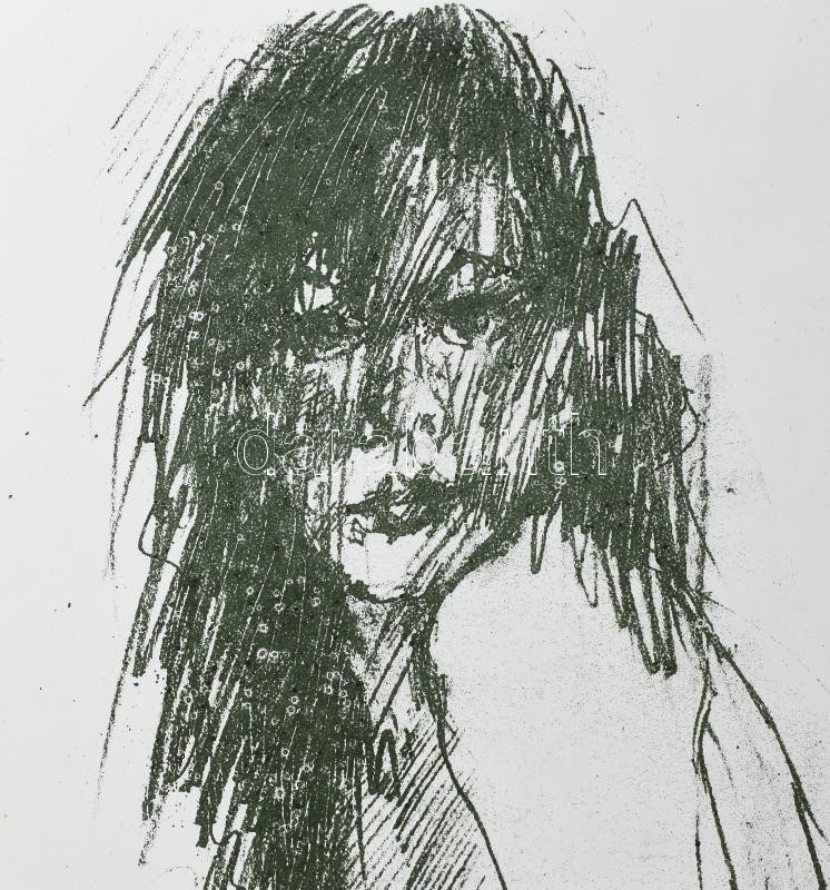 Kovács Kálmán (1927-): Női akt. Litográfia, papír. Jelzett. Paszpartuban. 34×21 cm. - Image 3