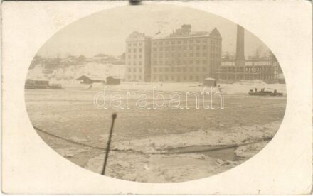 Ruse, Rousse, Russe, Roustchouk, Rustschuk; Zuckerfabrik Rustschuk. Marinebarkassen / sugar factory, K.u.K. Kriegsmarine boats. photo (EK)