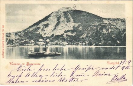 1900 Visegrád, várrom, gőzhajó. Divald Károly 22.