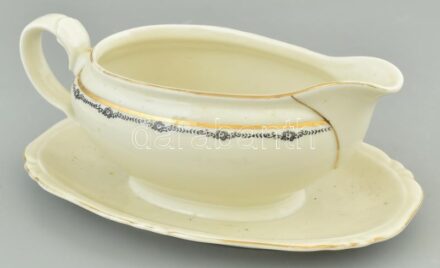 Bavaria kézzel porcelán szószostál, jelzett, kopott, 20x14x9cm