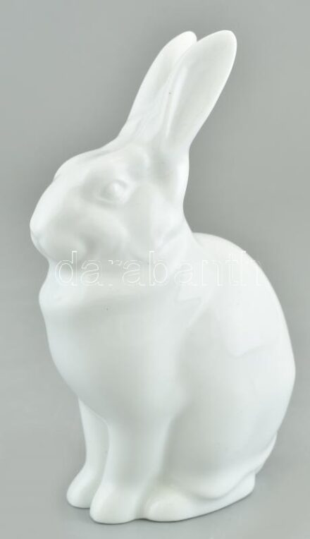 Herendi nyuszi porcelán , fehér mázas, jelzett, hibátlan, m: 13,5cm