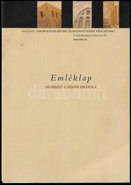 Holokauszt áldozatok emlékfala - 3 db emléklap