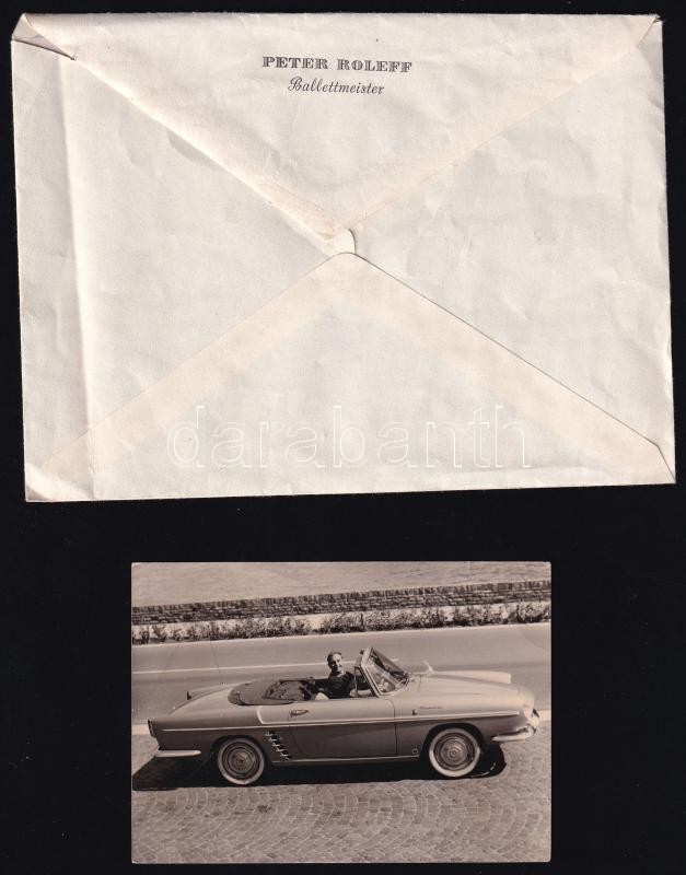 Peter Roleff (1906-1994) balettmesterről készült fotók és fejléces borítékja, fotók felületén törésnyom, 7,5×10,5 és 14×10 cm közötti méretekben - Image 2