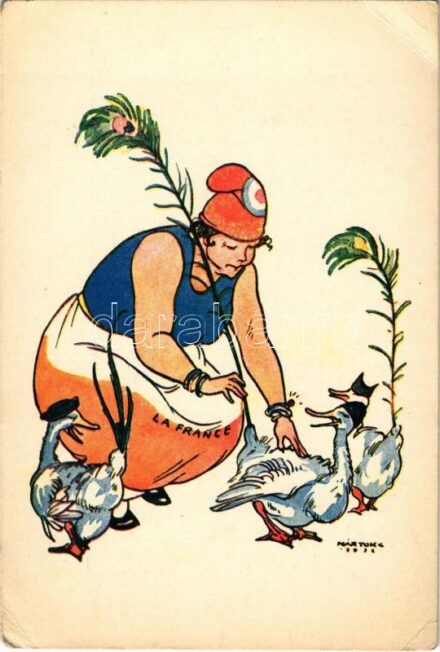 La France - Ezzel büszkélkedjetek. Szepes-nyomda Trianoni lapsorozat I. / Hungarian irredenta propaganda art s: Márton L. (EK)