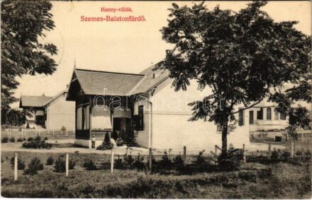 1908 Balatonszemes, Szemes-Balatonfürdő; Hanny villák. Dessberg József kiadása