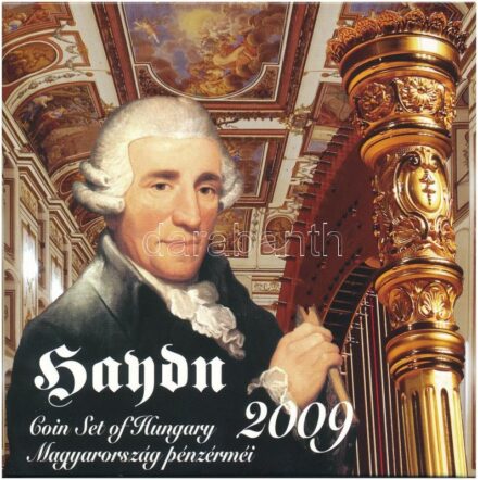 2009. 5Ft-200Ft 'Haydn' (7xklf) forgalmi érme sor, benne 'Joseph Haydn' Ag emlékérem (12g/0.999/29mm) T:BU Adamo FO43.3