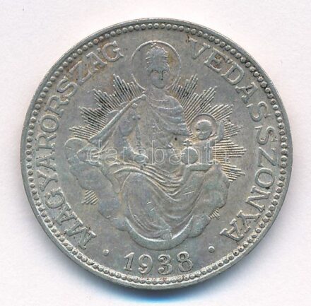 1938. 2P Ag 'Madonna' T:2 patina Adamo P7