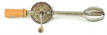 Antik kézi habverő, működik, m:31 cm