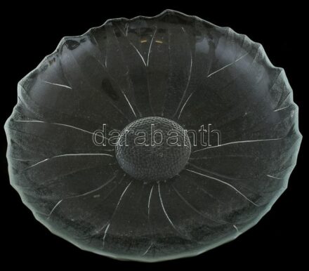 Üveg kínálótál, hibátlan, d: 28 cm