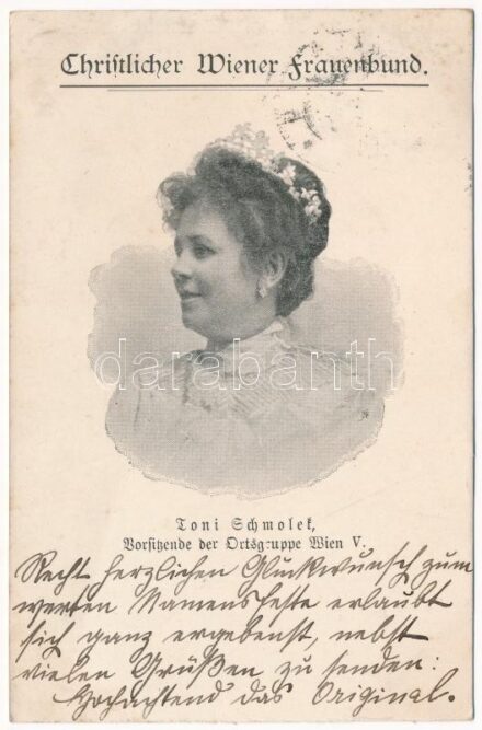 Toni Schmolek, Vorsitzende der Ortsgruppe Wien V. Christlicher Wiener Frauenbund / Austrian chairwoman of the Vienna V. Christian Women's Association