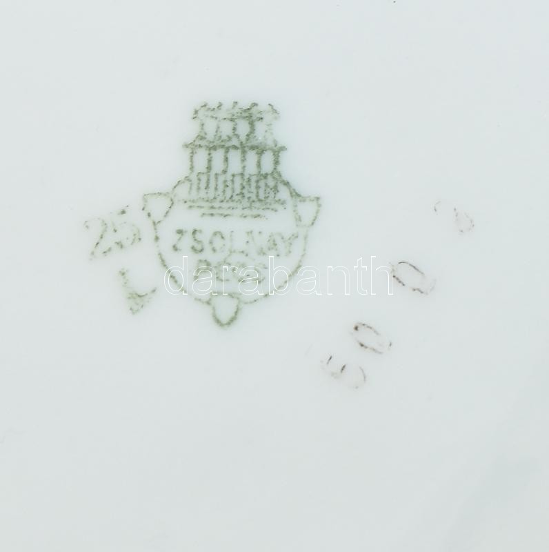 Zsolnay porcelán tejkiöntő, jelzett, kopásnyomokkal, m: 12 cm - Image 2