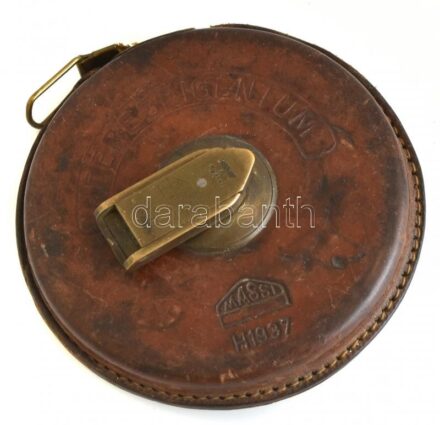 1937 Német Birodalmi, katonai mérőszalag, kopott, jelzett. h: 20m, d: 10cm