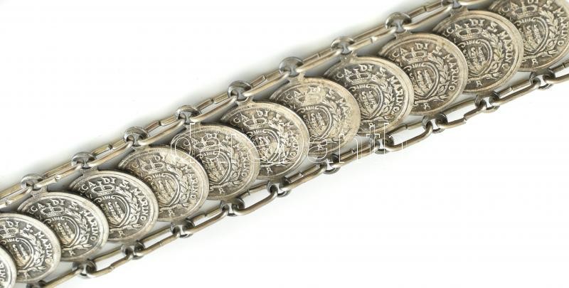 Érmés karlánc, fém, sérült, h: 19 cm - Image 2