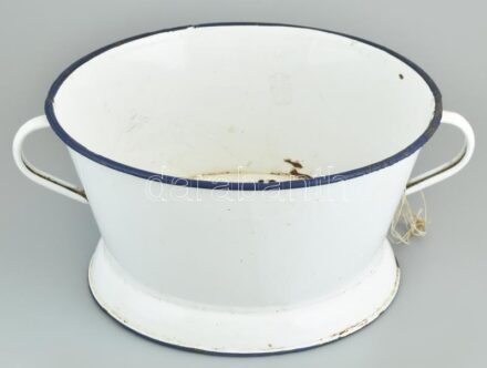 Bonyhádi jelzett, zománcozott szűrő, sérült. d: 26 cm