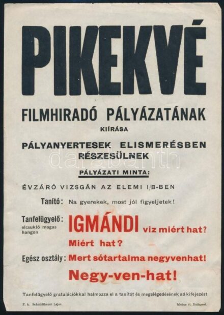 Pikekvé..., Igmándi keserűvíz reklámos villamosplakát, Globus nyomdai műintézet, 24×17 cm