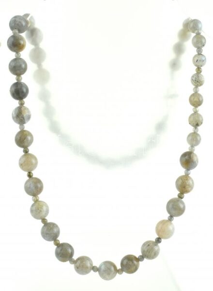 Labradorit nyaklánc, ezüst(Ag) szerelékkel, h: 54 cm