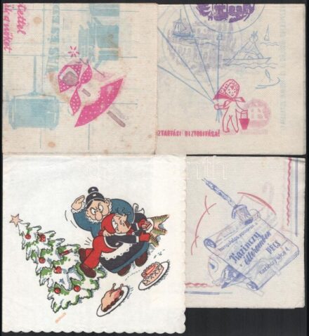 Kis reklámszalvéta tétel, 4 db (ÁB, Vas- és Edénybolt)